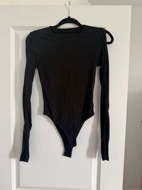 Black Long Sleeve One-Piece Bodysuit
